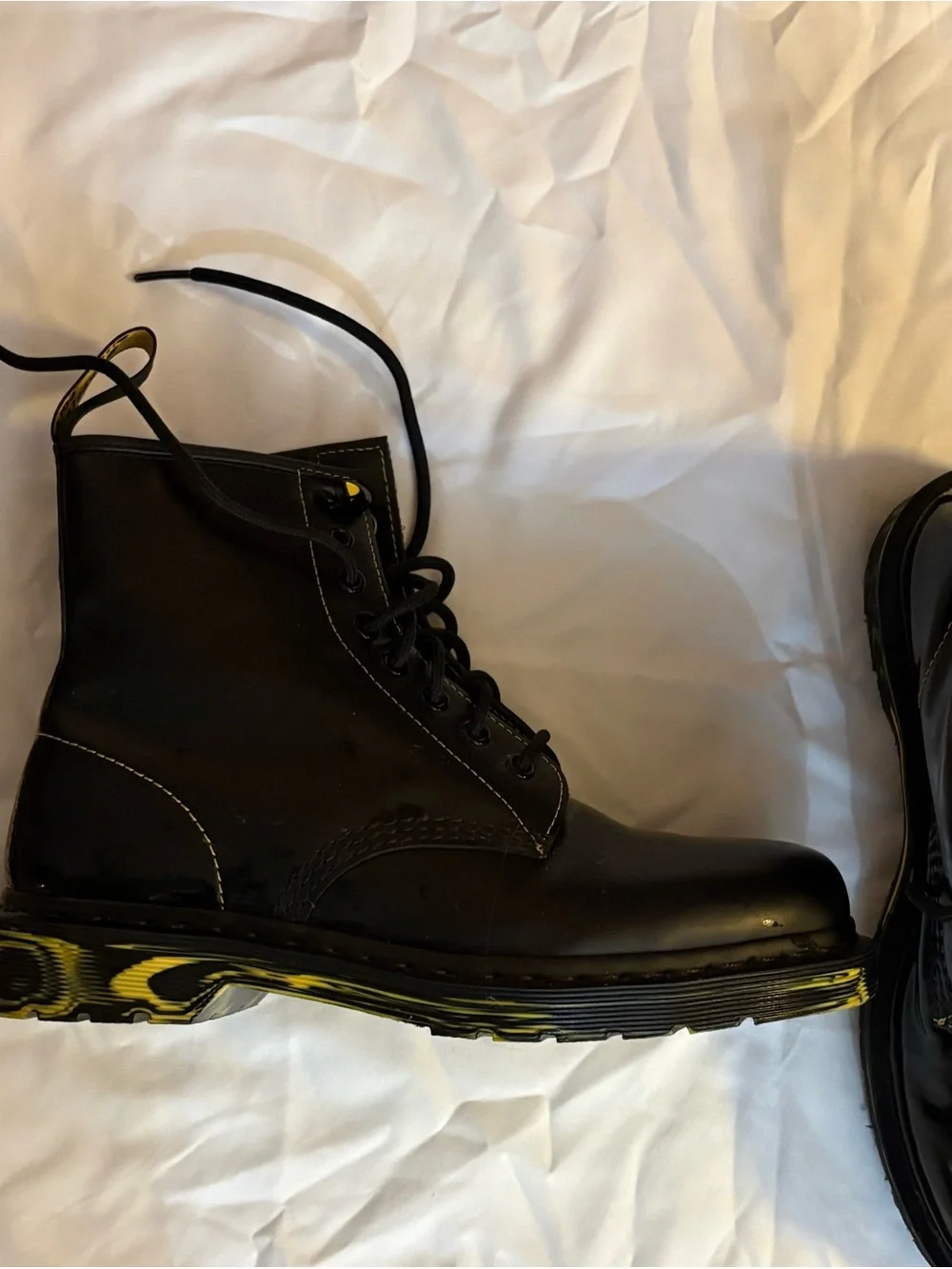 Dr. Martens Black Patent Lace-Up Combat Boots